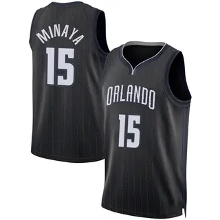 Men's Justin Minaya Orlando Magic Black 2022/23 City Edition Jersey - Swingman
