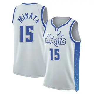 Men's Justin Minaya Orlando Magic Silver 2025/26 City Edition Jersey - Swingman