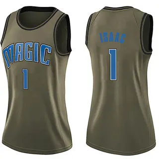 Women's Jonathan Isaac Orlando Magic Green Salute to Service Jersey - Swingman