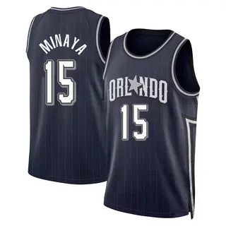 Youth Justin Minaya Orlando Magic Navy 2023/24 City Edition Jersey - Swingman